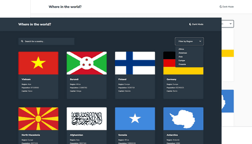 REST Countries API preview